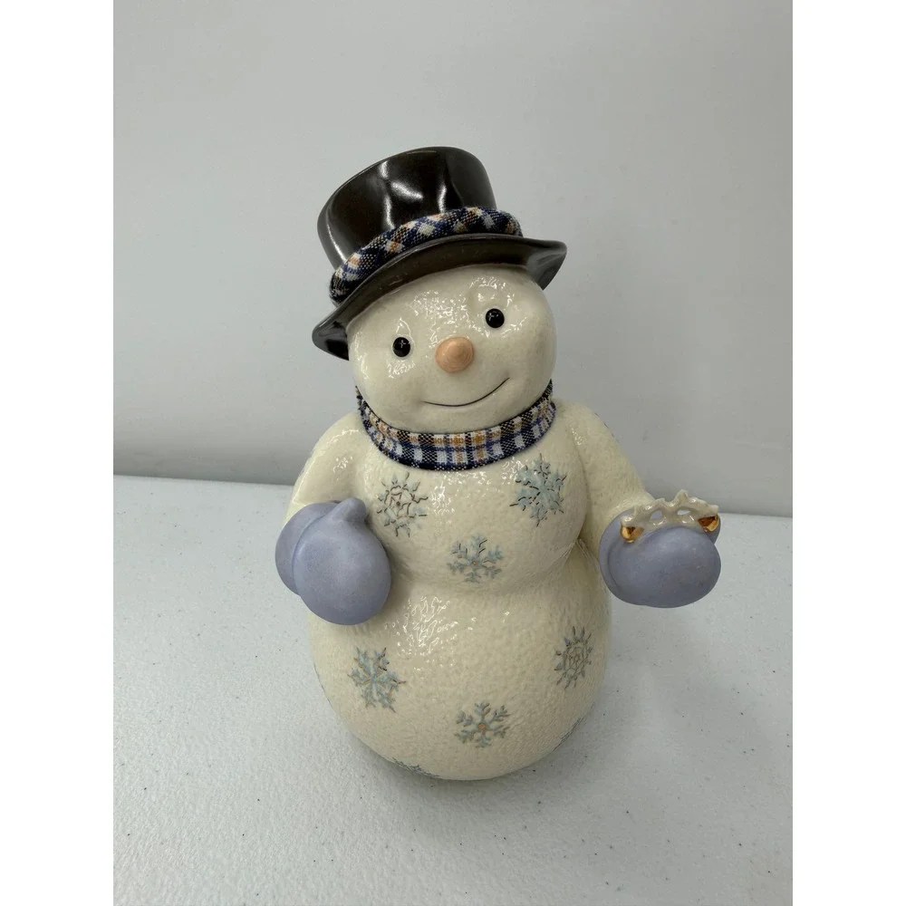 Lenox Lady Snowflake & Jolly Gent Snowman Figurine Set Porcelain Holiday Decor